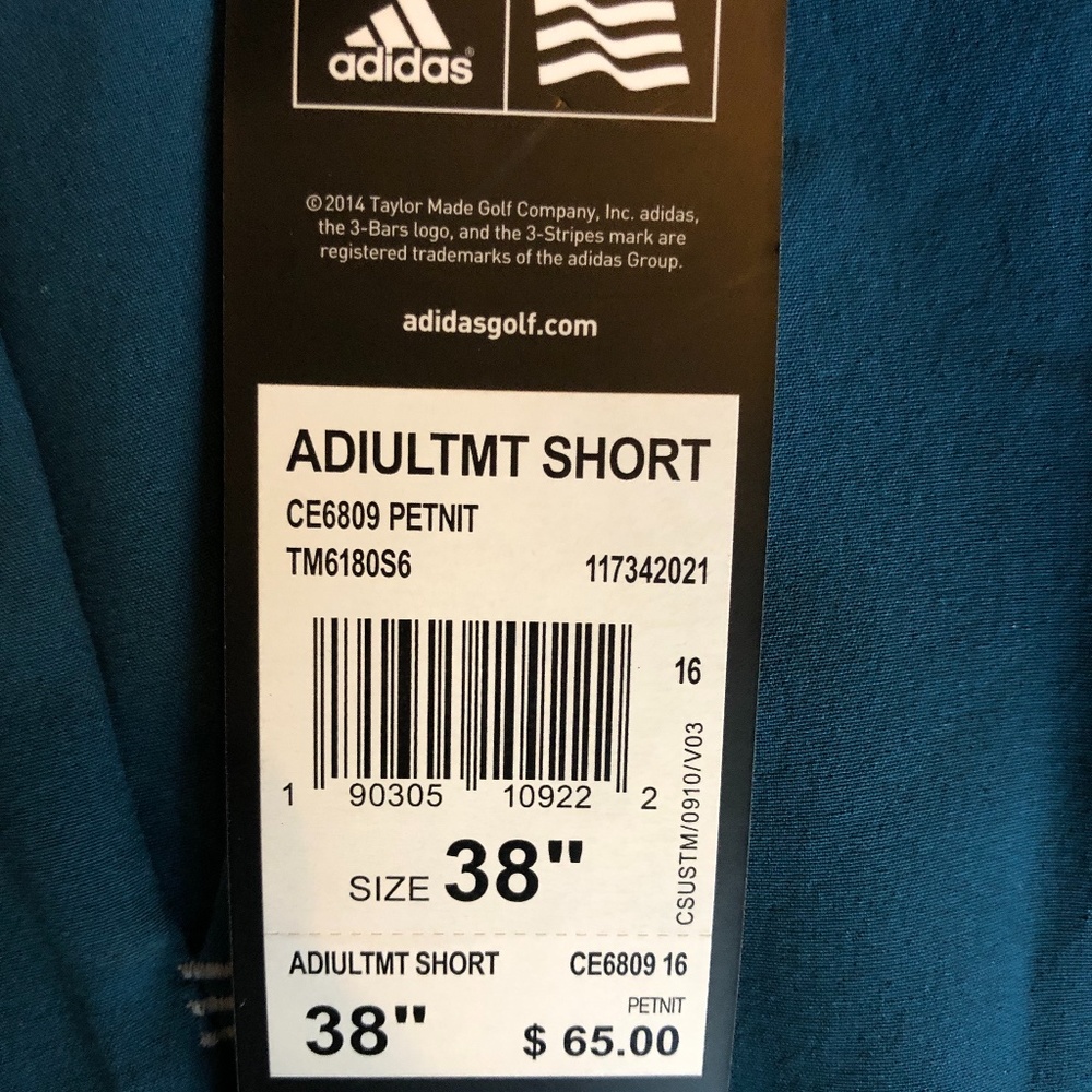 New Men’s Adidas Golf Shorts. Color: Teal Material: 88% Polyester, 12% Spandex.